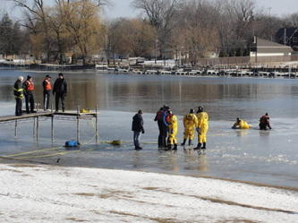 cold water training in a frozen lake
